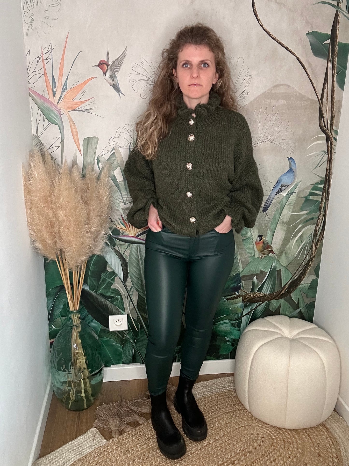 pantalon enduit similicuir