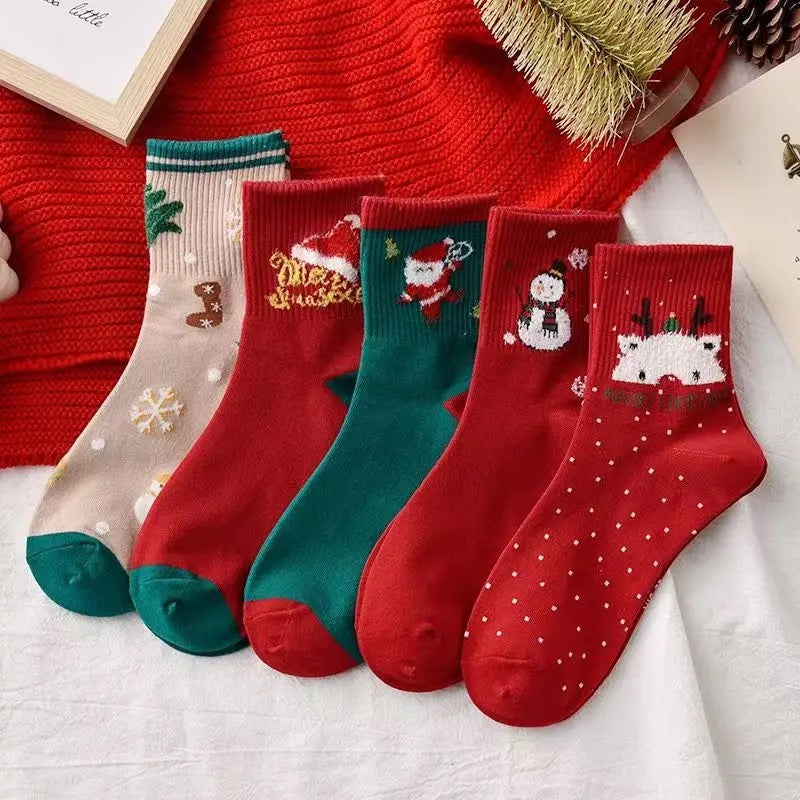 5 paires de chaussettes de Noël