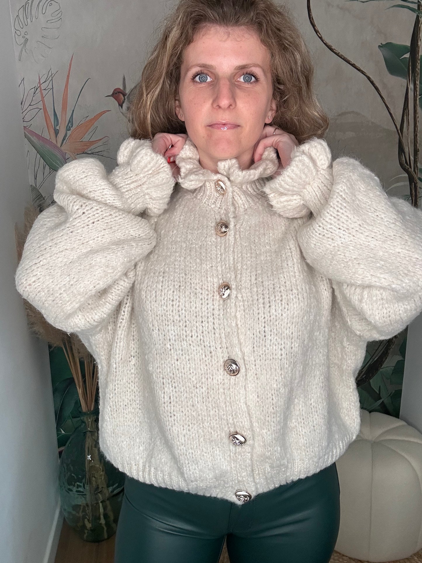 Cardigan fluffy beige