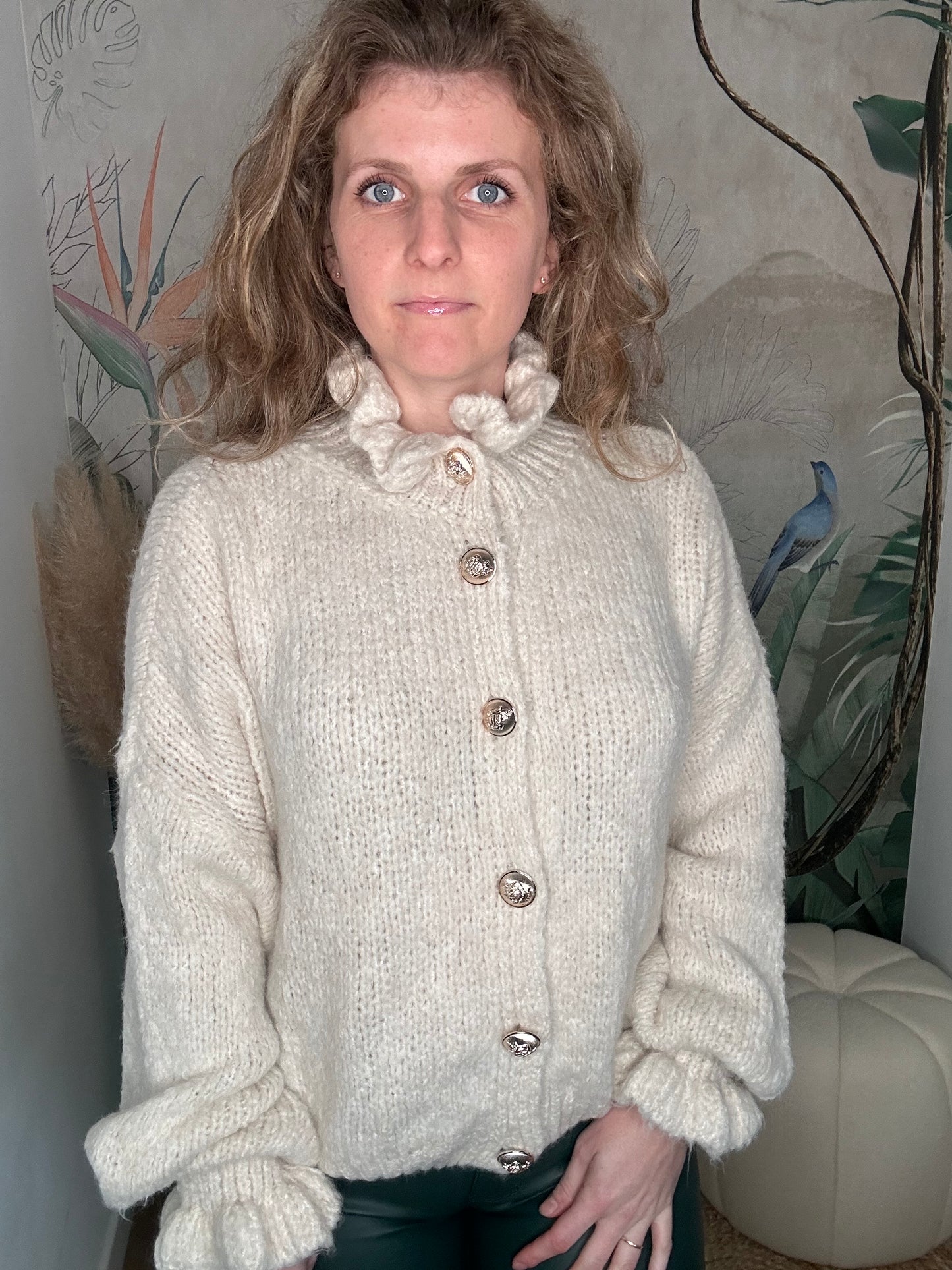 Cardigan fluffy beige